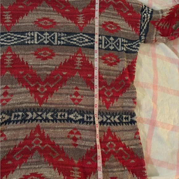 Denim & Supply Ralph Lauren Red and Tan Crew Neck Sweater - Picture 5 of 7